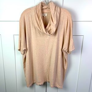 Lou & Grey Peach Cowl Neck Top